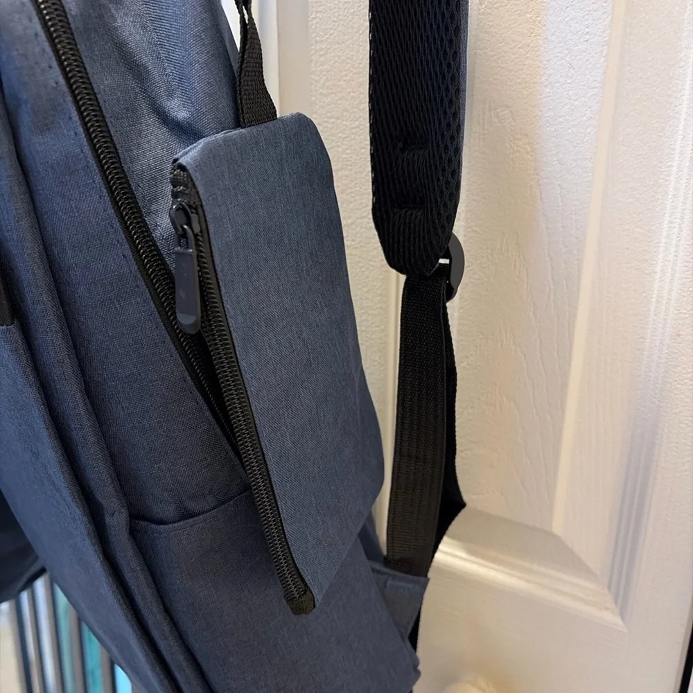 USB Charging Backpack Set 3 Pieces. Blue Travel Work Bag NWT